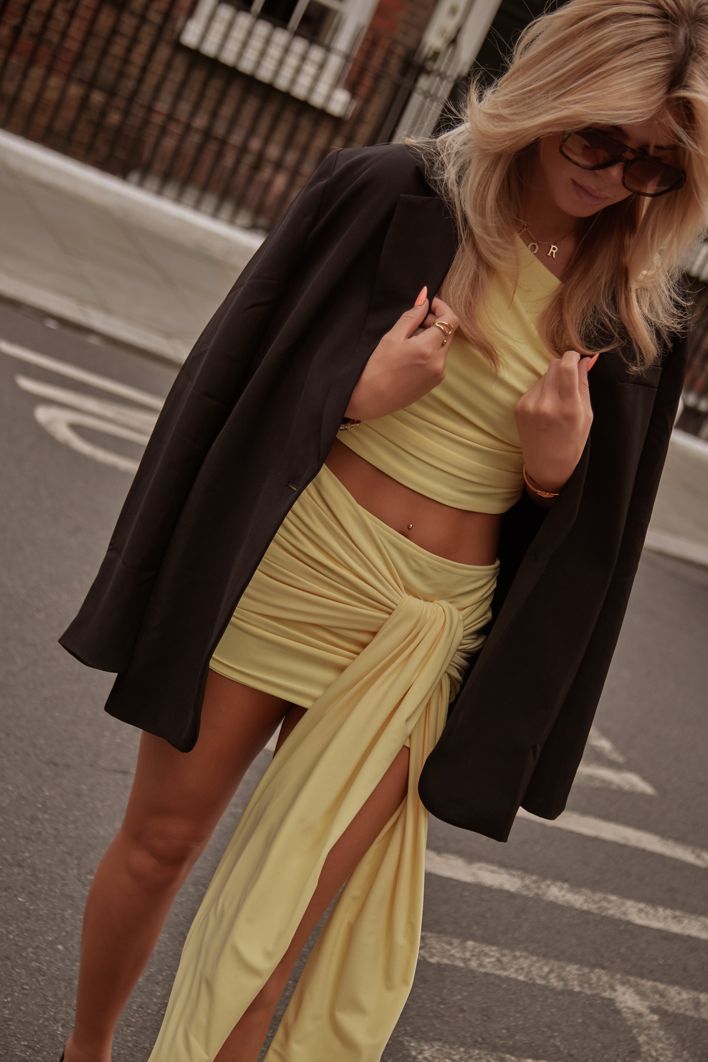 The Oaky Belt Wrap Skirt - Limon