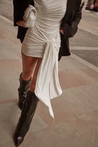 The Blanca Ruched Mini Dress - Cream