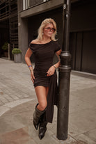 The Blanca Ruched Mini Dress - Cream