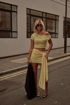The Oaky Belt Wrap Skirt - Limon